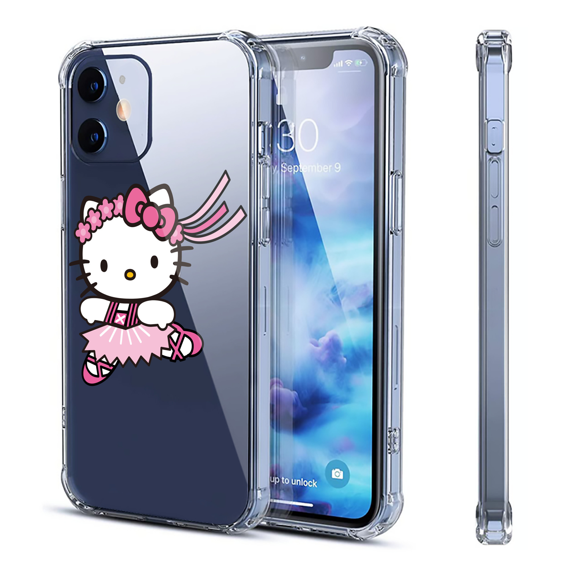（画像用） Hello Kitty ハローキティ 【iPhone 12シリーズ対応】透明スマホケース（クリアソフトケース）